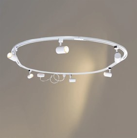 Modern railsysteem met 6 spots wit 1-fase ovaal 100cm - Iconic Jeana