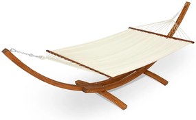 Hangmat met houten standaard Kiwi Garden Point wit