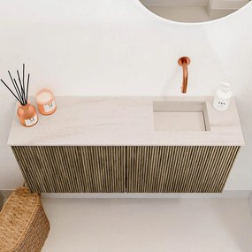 Mondiaz Joya DLux 90cm toiletmeubel dusk met wastafel faye rechts zonder kraangat meli