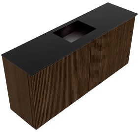 Mondiaz Joya 90cm toiletmeubel walnut met wastafel faye midden zonder kraangat urban