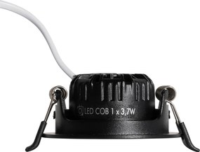 Inbouwspot zwart kantelbaar 6,5cm incl. LED IP54 ultra slim - Pupil