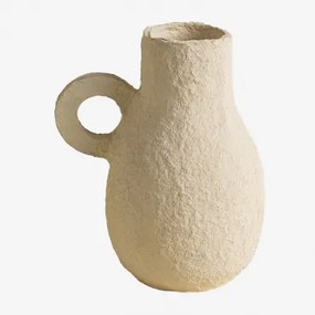 Decoratieve Vaas Van Papier-maché Delores Beige – Crème - Sklum