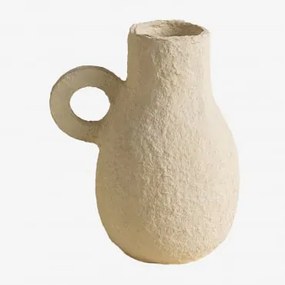 Decoratieve handgemaakte vaas in papier-maché Delores Beige - Sklum