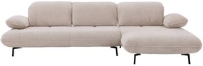 Goossens Excellent Bank Leandro beige, stof, 2,5-zits, modern design met chaise longue rechts