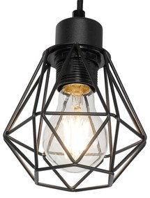Landelijke vloerlamp zwart met hout 2-lichts - Chon Landelijk E27 Binnenverlichting Lamp