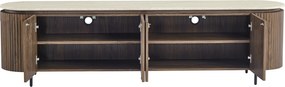 TV Meubel Walnoot Met Marmer - 200x40x55cm.
