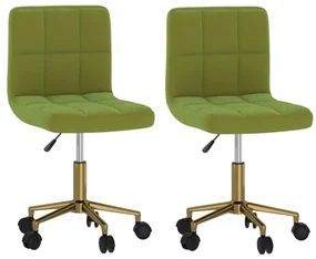 vidaXL Eetkamerstoelen draaibaar 2 st fluweel lichtgroen
