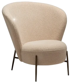 Dan-Form Orbit Fauteuil Met Hoge Rugleuning Boucle Frosted Almond Shimmer