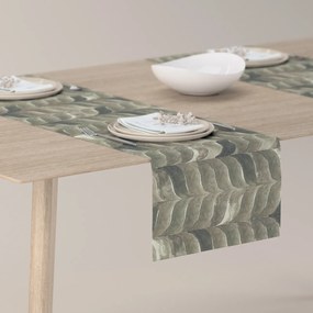 Dekoria Rechthoekige tafelloper, bladerpatroon in bruin, beige en groen, 40 x 130 cm