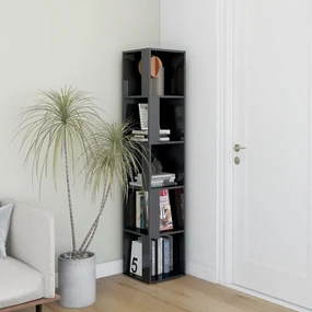 vidaXL Hoekkast 33x33x164,5 cm spaanplaat hoogglans grijs