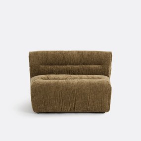 Loungestoel-element voor modulaire bank, in gevlamd chenille, SWEETY