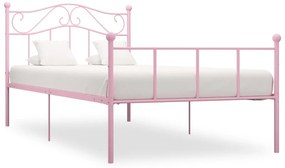 vidaXL Bedframe metaal roze 100x200 cm