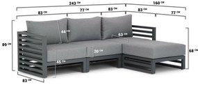 Chaise Loungeset 3 personen Aluminium Grijs Santika Furniture Santika Jaya