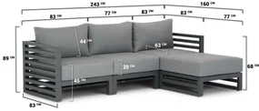 Chaise Loungeset 3 personen Aluminium Grijs Santika Furniture Santika Jaya