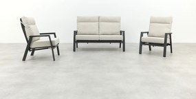 Lagos stoel-bank loungeset 3-delig verstelbaar - Antraciet