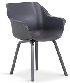 Tuinset 4 personen 200 cm Kunststof Grijs Hartman Sophie