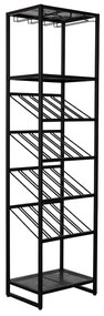 Zuiver Cantor S Zwart Metalen Wijnrek - 45x35x180cm.