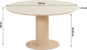 Dining Tuintafel  120 cm Keramiek steen Taupe Zaragoza