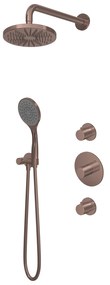Hotbath Buddy IBS12 inbouw regendouche 30cm met 3 standen handdouche geborsteld koper PVD