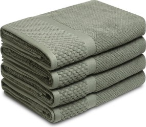 Handdoek Soft Popcorn Collectie – 4 stuks – 70×140 – oudgroen