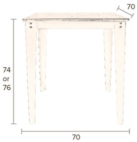 Dutchbone Scuola Vierkante Eettafel Retro 70x70cm - 70 X 70cm.