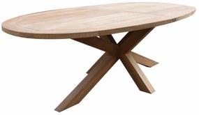 Showroommodel Ellips dining tuintafel 240x120xH76 cm met kruispoot teak