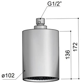 Hotbath Cobber hoofddouche met 3 standen en plafondbevestiging messing geborsteld PVD