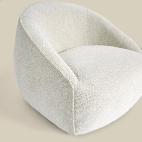 Creme Fauteuil Met Ronde Rugleuning