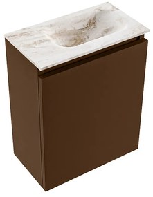 Mondiaz Ture DLux toiletmeubel 40cm rust met wastafel frappe rechts zonder kraangat