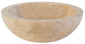 Sanigoods Ellie waskom rond gepolijst 35x12cm crème marmer
