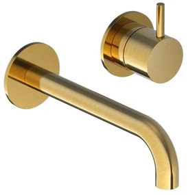 Hotbath Cobber afbouwdeel inbouw wastafelmengkraan met 18 cm uitloop geborsteld messing (goud) PVD CB005EXT18BBP