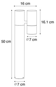 Staande buitenlamp zwart 50 cm verstelbaar - Duo GU10 IP44 Buitenverlichting