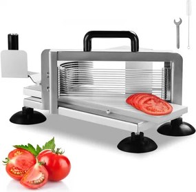 VEVOR Commerciële Tomatensnijder, 3/16 Inch Tomatensnijder, Robuuste RVS Uiensnijder, Handmatige Groentesnijder, voor het snijden van tomaten, komkommers, bananen