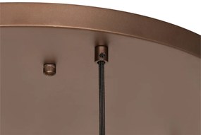 Art Deco hanglamp donkerbrons met amber glas 7-lichts - Sandra