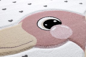 Tapijt PETIT FLAMINGOS Flamingo's  HARTJES crème