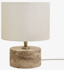 Orlena Tafellamp Van Natuursteen Beige Marmer Panther & Gebroken Wit Ø20 Cm - ↑15 Cm Arlina - Sklum