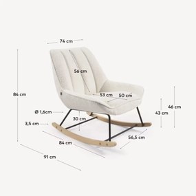 Schommelstoel Cream Stof