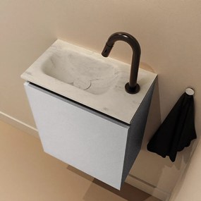 Mondiaz Ture DLux toiletmeubel 40cm plata met wastafel opalo links met kraangat