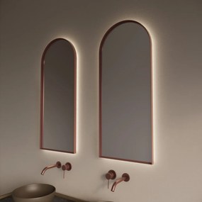 Gliss Design Delta spiegel met LED-verlichting 40x100cm rosé koper