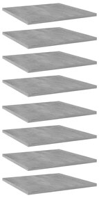 vidaXL Wandschappen 8 st 40x40x1,5 cm spaanplaat betongrijs