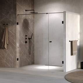 Brauer Void Carving profielloze nisdeur 200cm met draaideur 70cm aan muur zwart mat