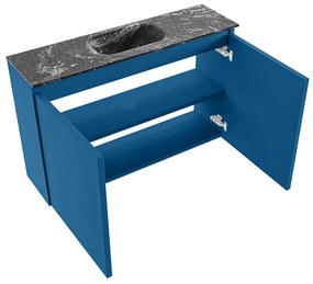 Mondiaz Ture DLux toiletmeubel 80cm jeans met wastafel lava midden zonder kraangat