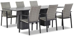 Tuinset 6 personen 220 cm Wicker Grijs Lifestyle Garden Furniture Upton/Graniet
