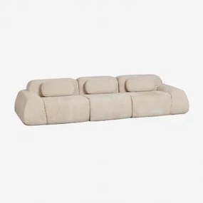 3-delige Modulaire Bank In Vacuüm Verpakte Chenille Merida Chenille Dik Tapiocabeige - Sklum