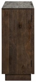 Richmond Interiors Bryant Wandkastje Donkerbruin Mangohout Met Spiegel - 80x40x91.5cm.