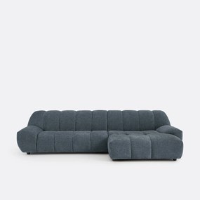 Rechte hoekbank, dik fluweel, Nuria