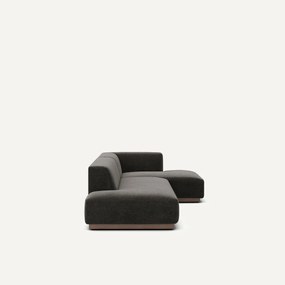 Rechter hoekbank XL in chenille fluweel, Jacopo