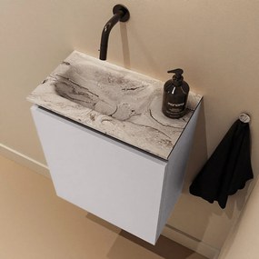 Mondiaz Ture DLux toiletmeubel 40cm cale met wastafel glace links zonder kraangat