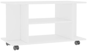 vidaXL Tv-meubel met wieltjes 80x40x40 cm spaanplaat wit