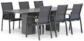 Tuinset 6 personen 220 cm Aluminium/textileen Grijs Lifestyle Garden Furniture Ultimate/Graniet